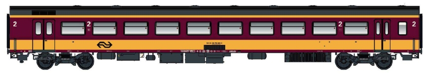 LS Models LS44264 - H0 - Personenwagen ICR 2. Kl. Benelux, NS, Ep. VI - Wagen 2